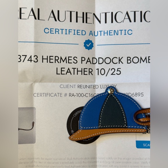 Hermes Paddock Bombay Blue Leather Bag Charm - Picture 6 of 6